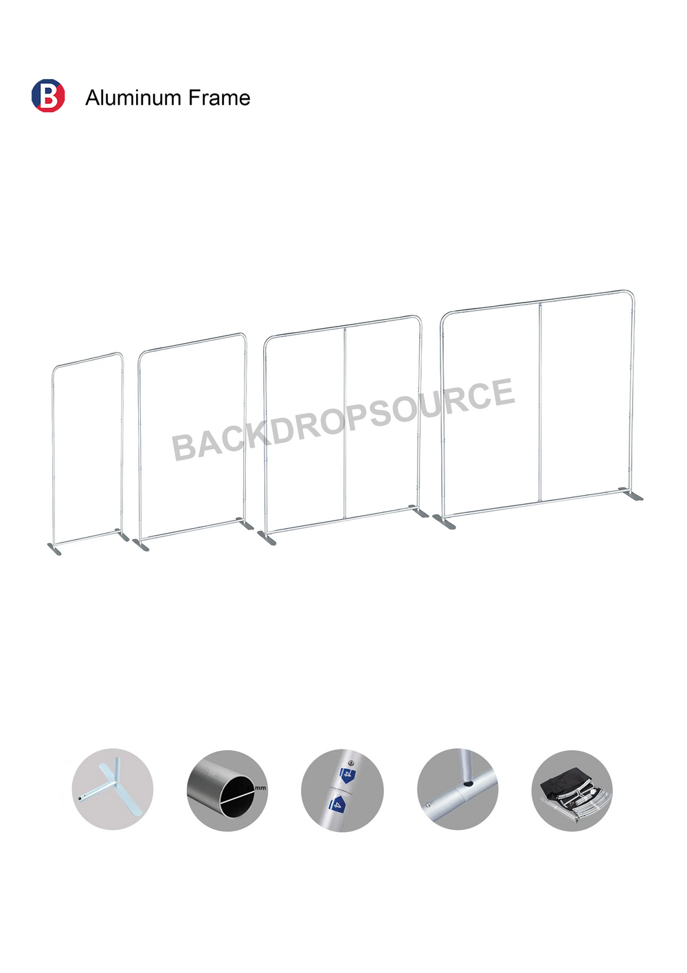 Portable 2.5m H High Fabric Exhibit Display