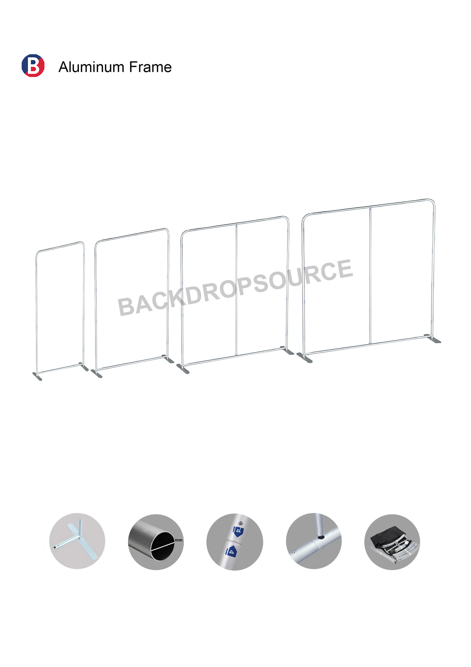 Portable 2.5m H High Fabric Exhibit Display