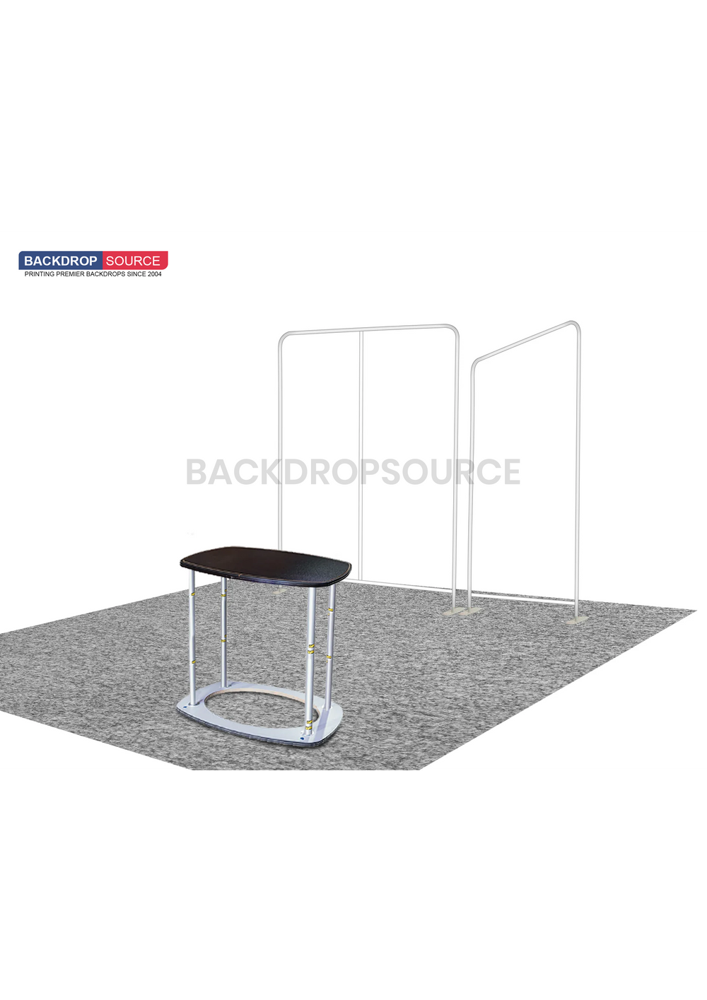 3x3m Booth Kit with Wide Straight Wall & Inclined Side Panel