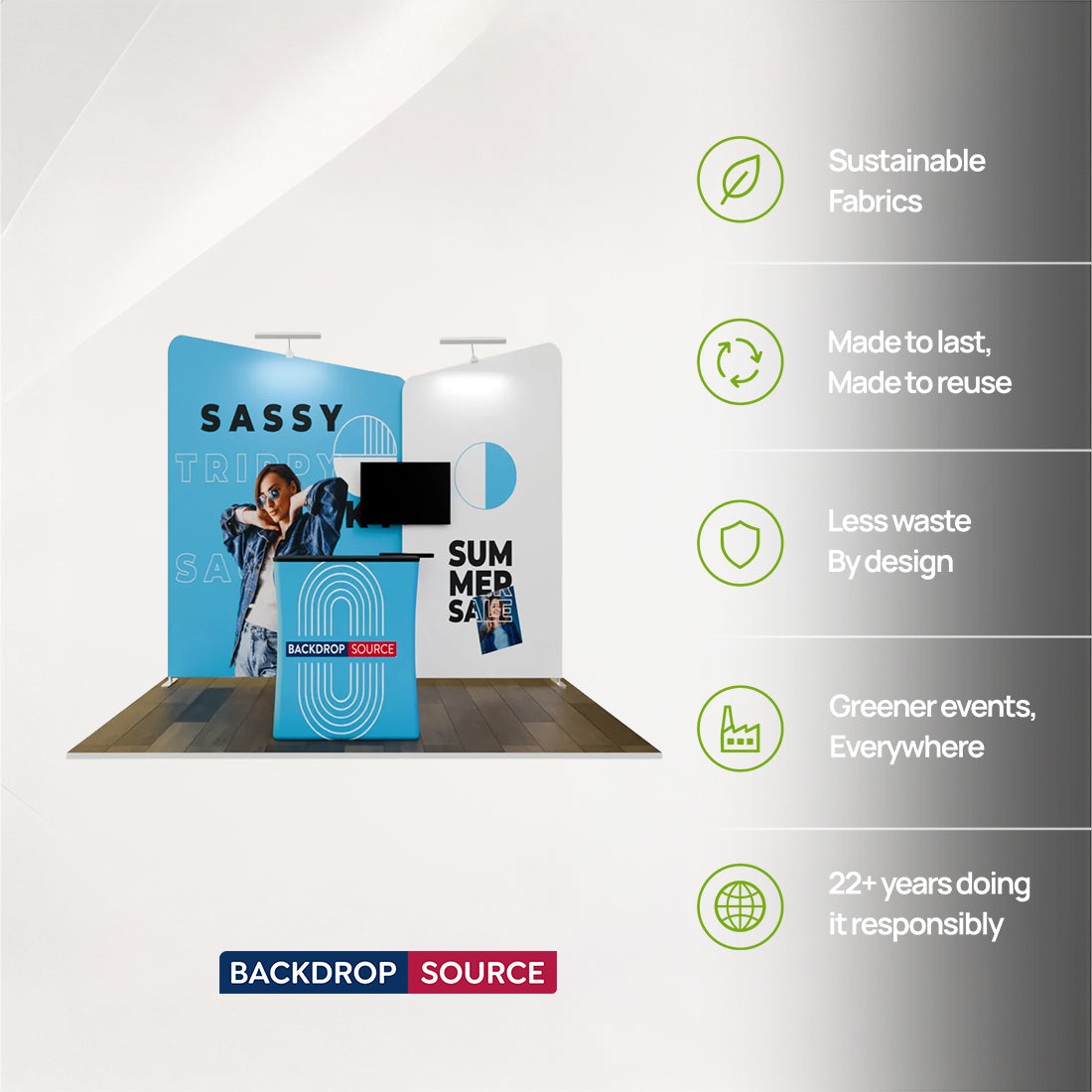 3x3m Twin Inclined Wall Booth Kit