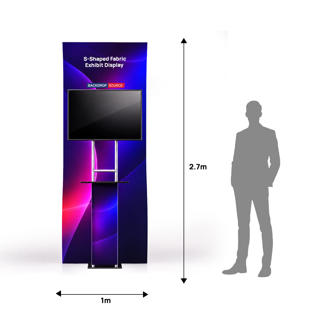 Portable S-Shaped Fabric Exhibit Display