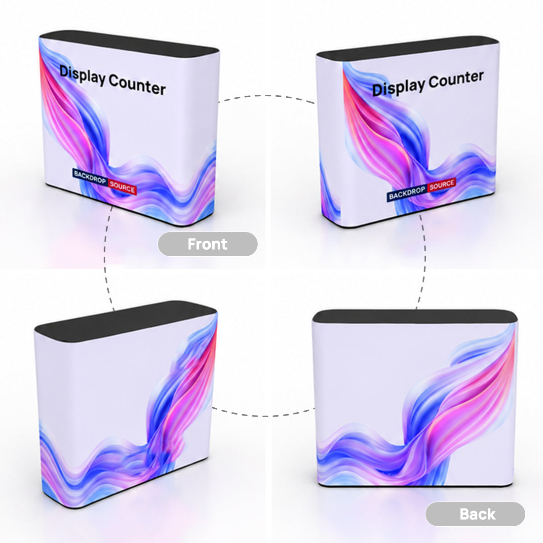 Backlit Premium Fabric Counter Display – 1m/1.2m/1.8m W