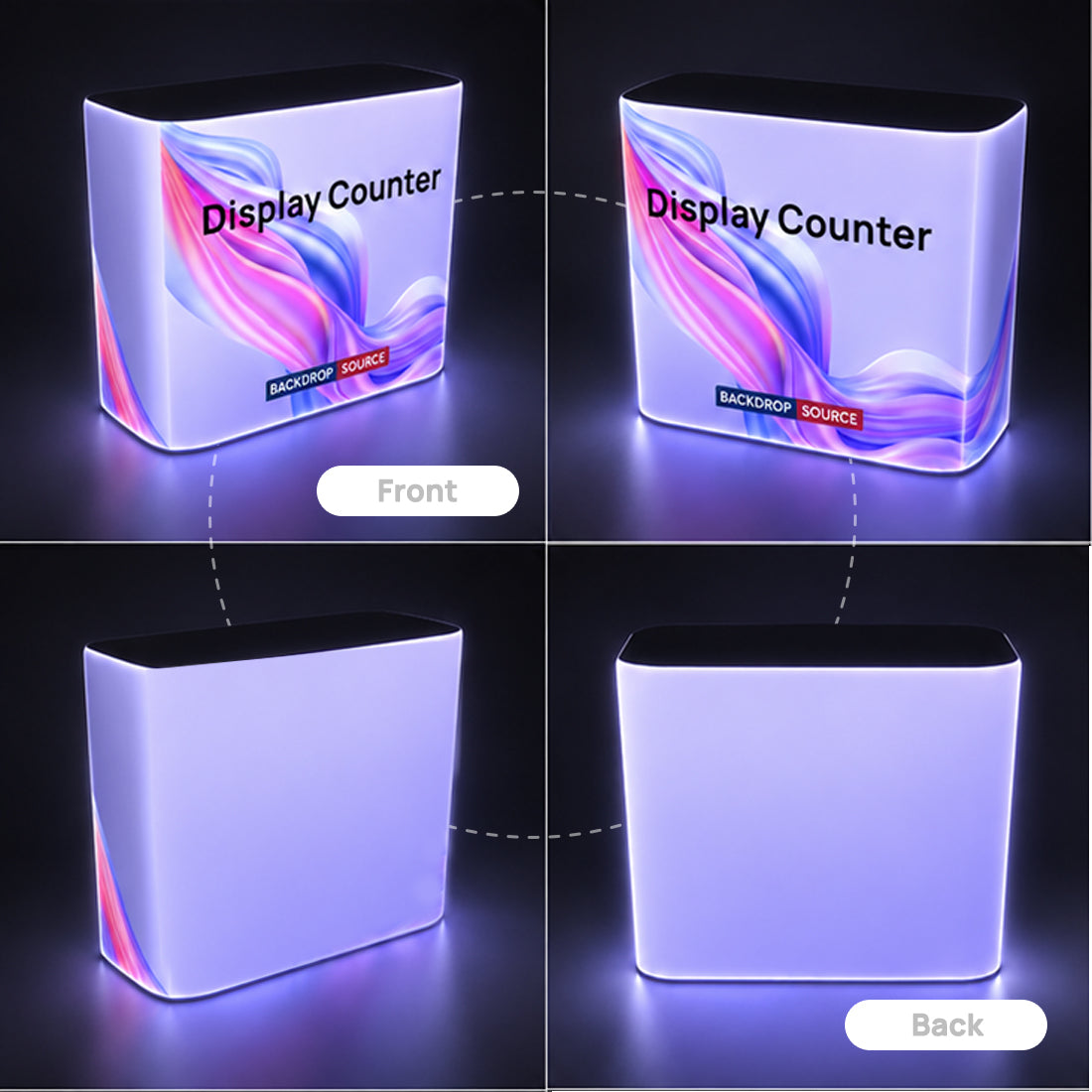 Backlit Premium Fabric Counter Display – 1m/1.2m/1.8m W