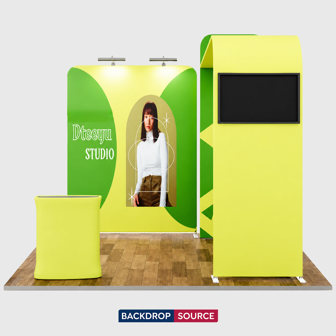Premium Modular L Arch Exhibition Stand with TV for 3m Wide Booths