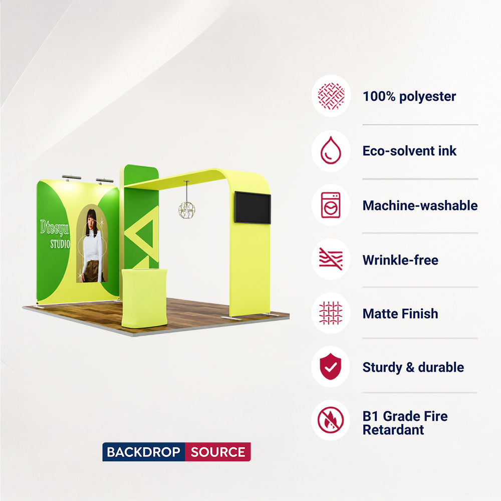 Premium Modular L Arch Exhibition Stand with TV for 3m Wide Booths