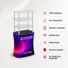 Rectangular Fabric Display Counter with Acrylic Triple Shelves