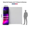 Retail Waterfall Display with TV Mount & Storage Shelves
