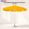 Round Market Umbrellas With Valances – 3m x 3m