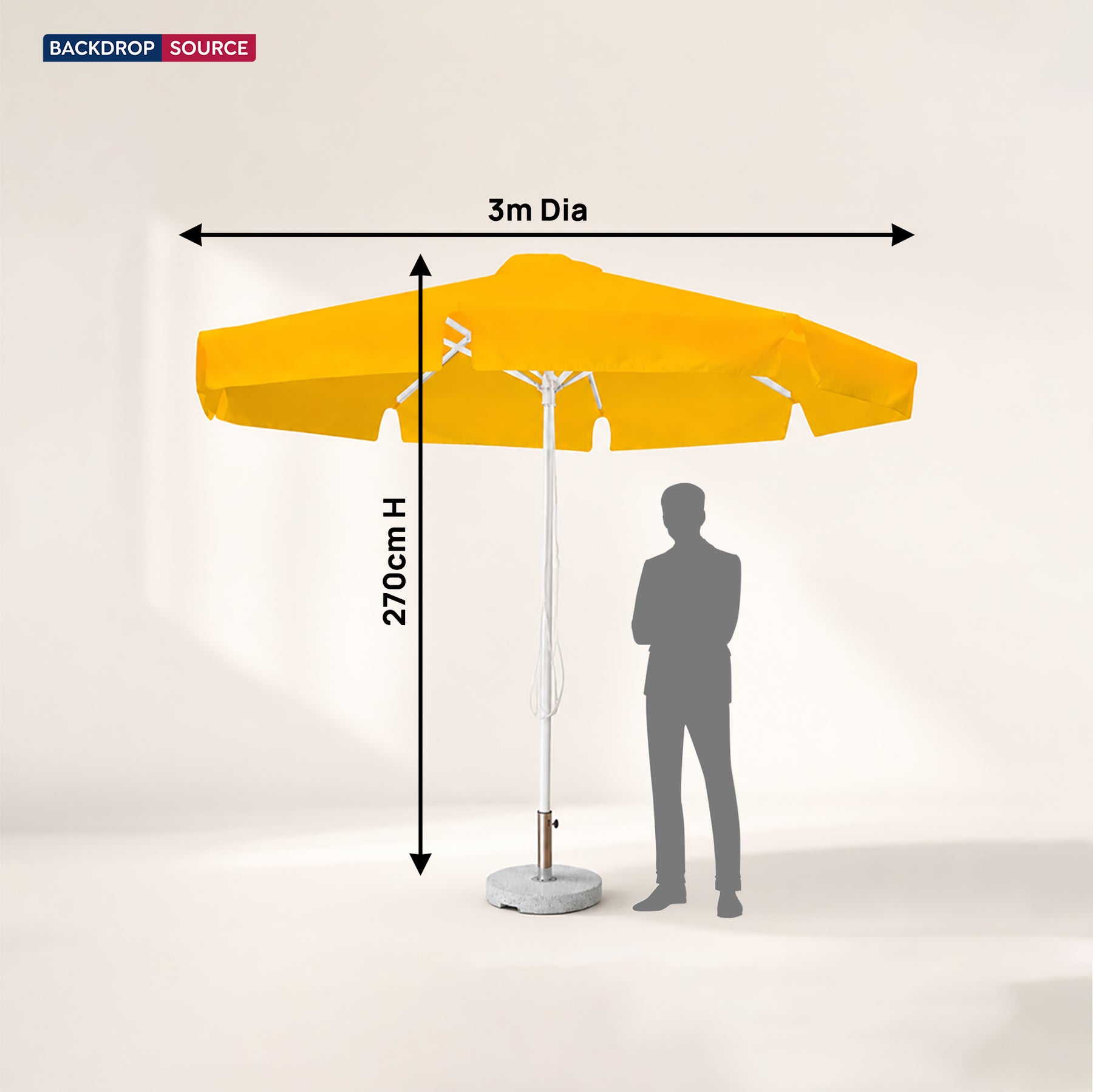 Round Market Umbrellas With Valances – 3m x 3m