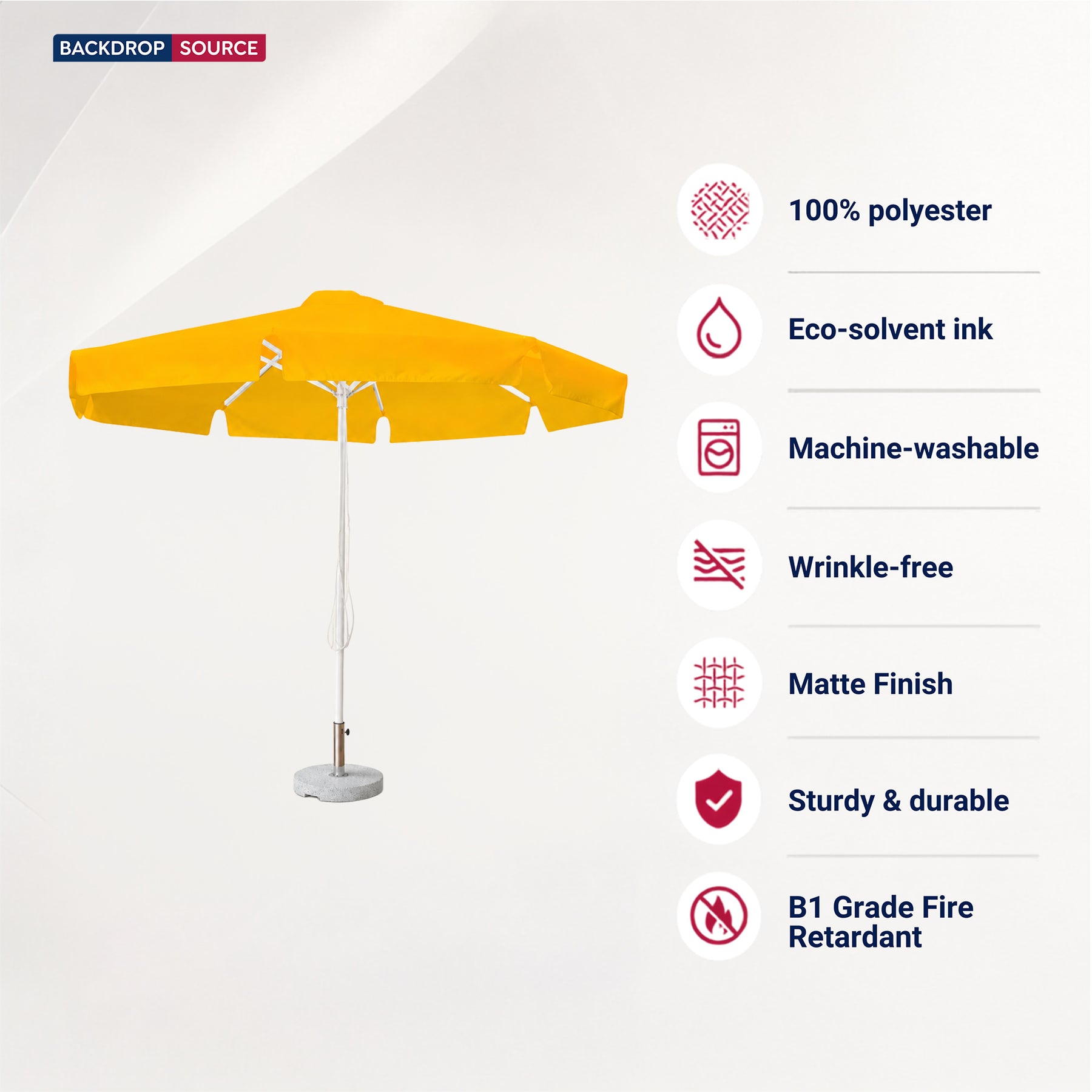 Round Market Umbrellas With Valances – 3m x 3m
