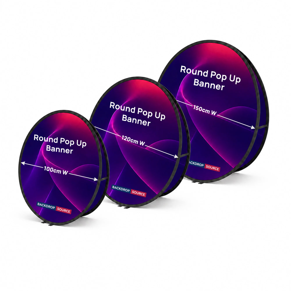 Round Fabric Pop Up Banners – Double Side Printed