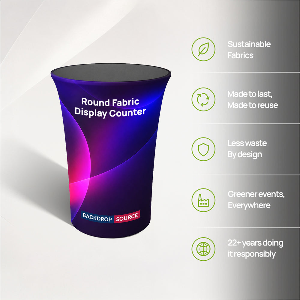 Round Fabric Exhibition Counter for Podium & Booth Displays