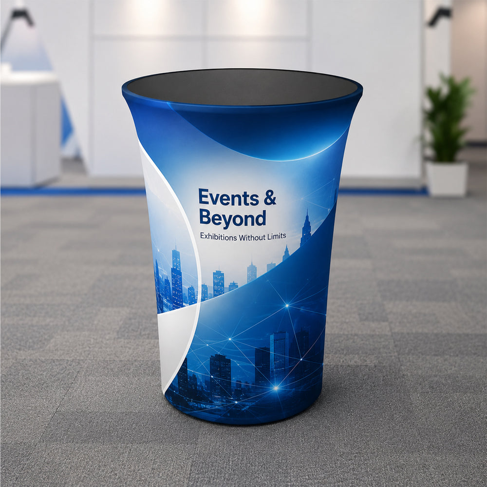Round Fabric Exhibition Counter for Podium & Booth Displays