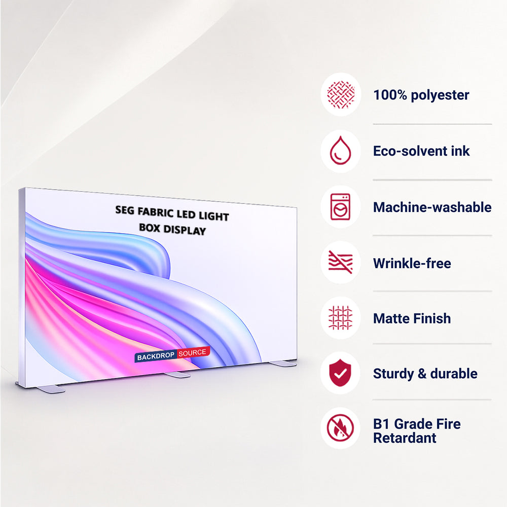 SEG Frameless  Fabric LED Light Box Display - 4m W x 2.5m H