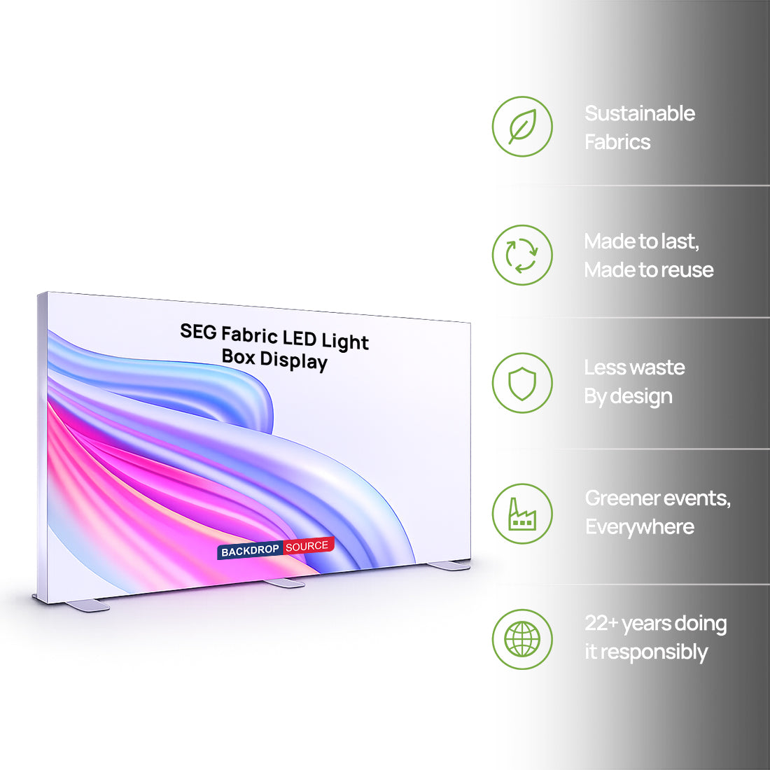 SEG Frameless  Fabric LED Light Box Display - 4m W x 2.5m H