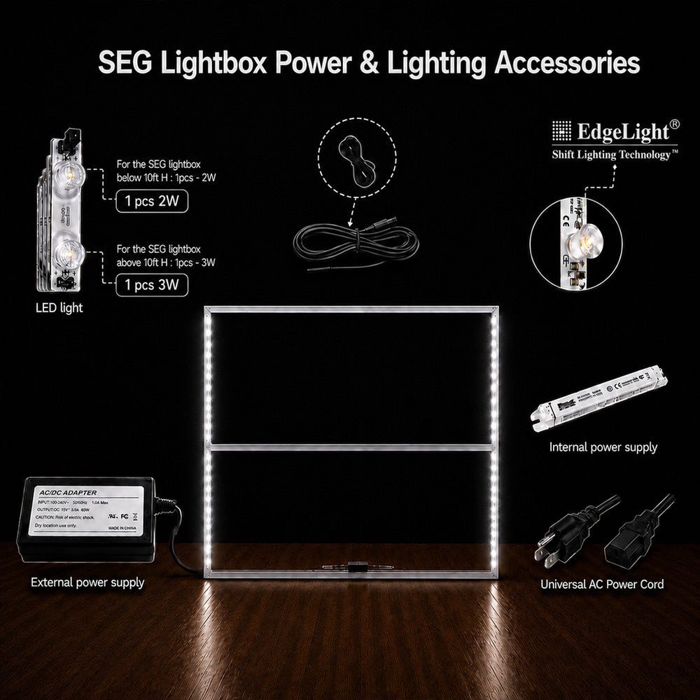 SEG Frameless Fabric Led Light Box Display - 2.5m W x 2.5m H