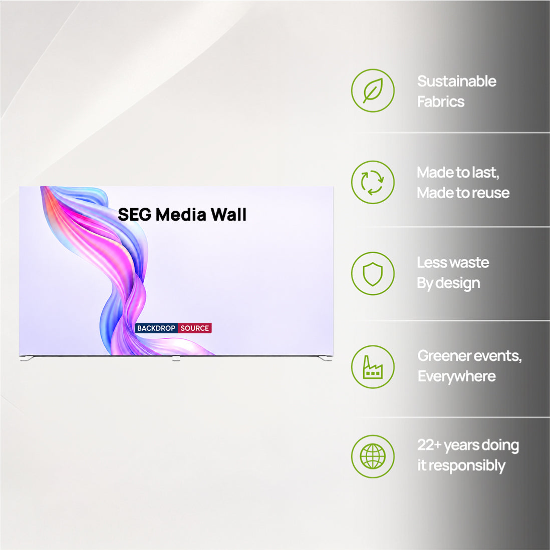 Non-Backlit SEG Fabric Media Wall - 6m W