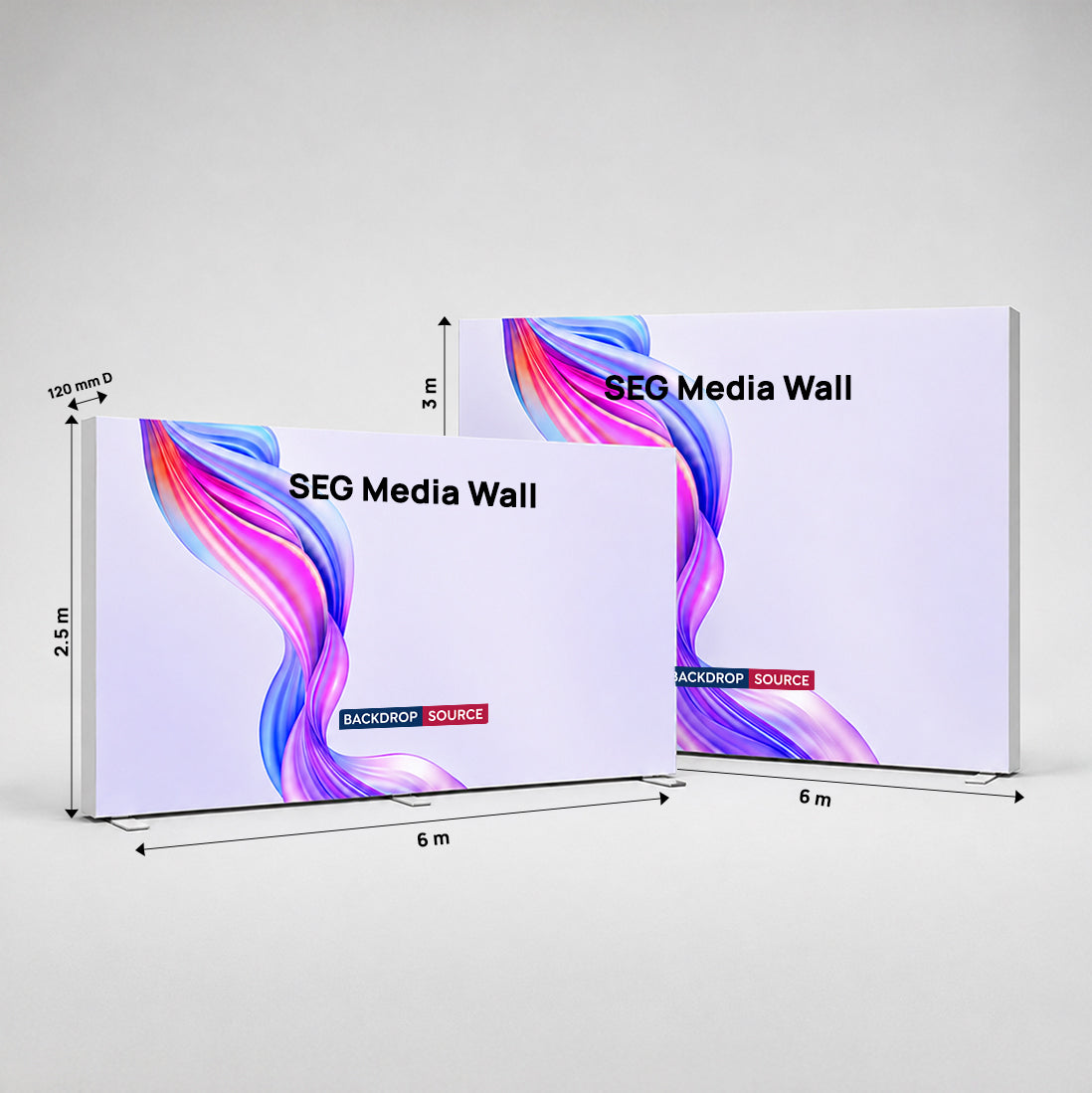 Non-Backlit SEG Fabric Media Wall - 6m W