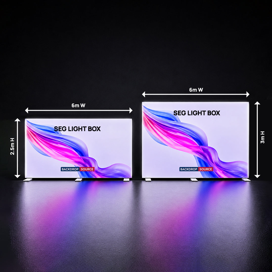 SEG Frameless Fabric Led Light Box Display - 6m W