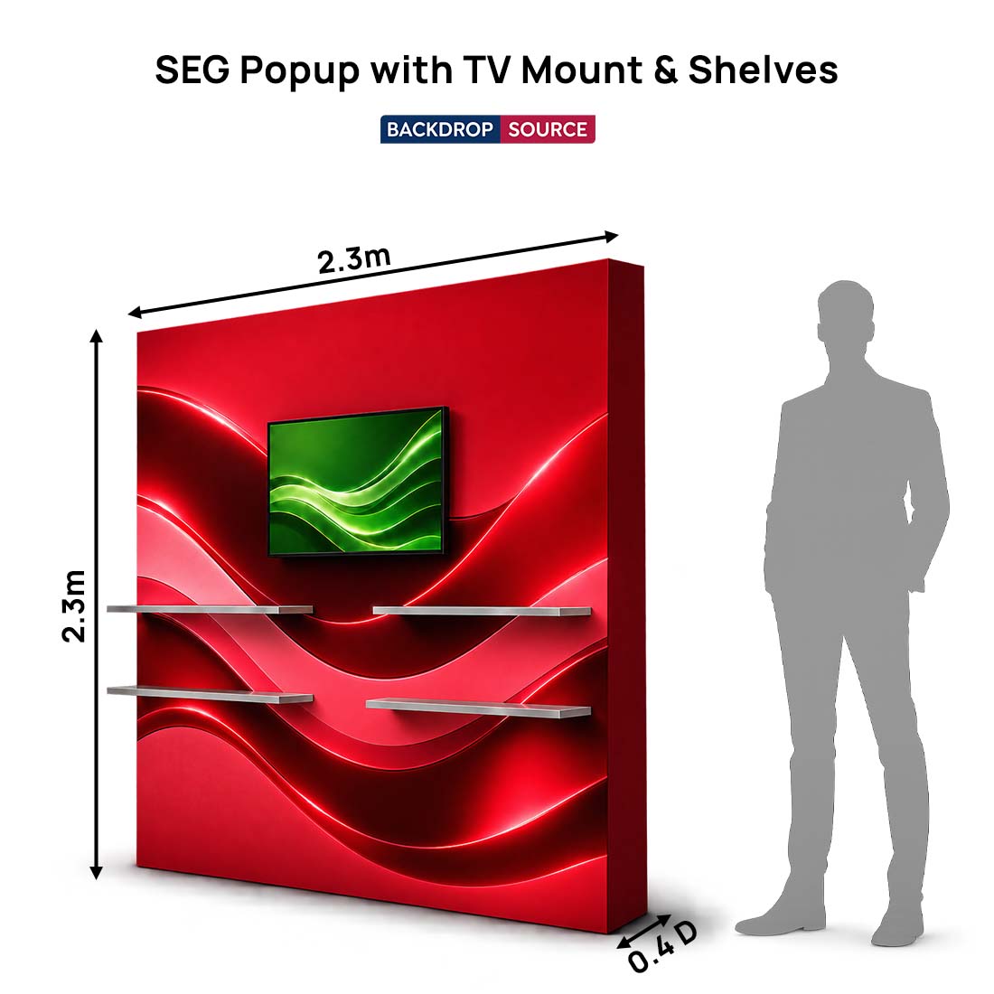 SEG Popup Display with TV Mount & External Shelves