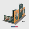 6x3m Booth Kit with Tension Walls, Shelving, Counter & iPad Stand