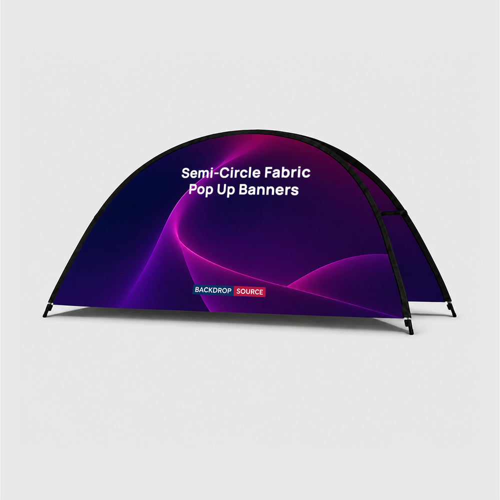 Semi-Circle Fabric Pop Up Banners (Double Side Printed)