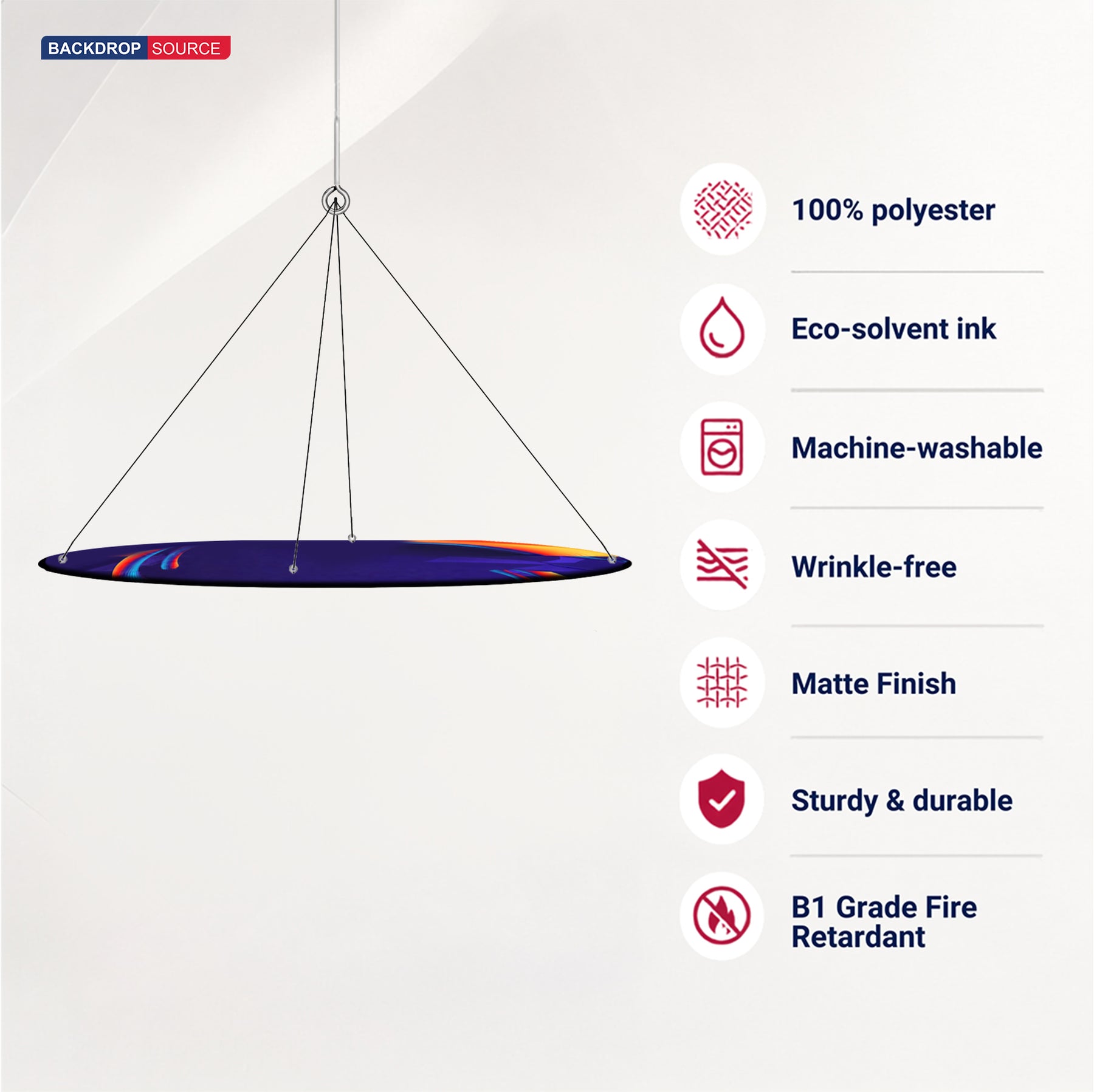 Sky Tube Ellipse Hanging Banner - Face Down