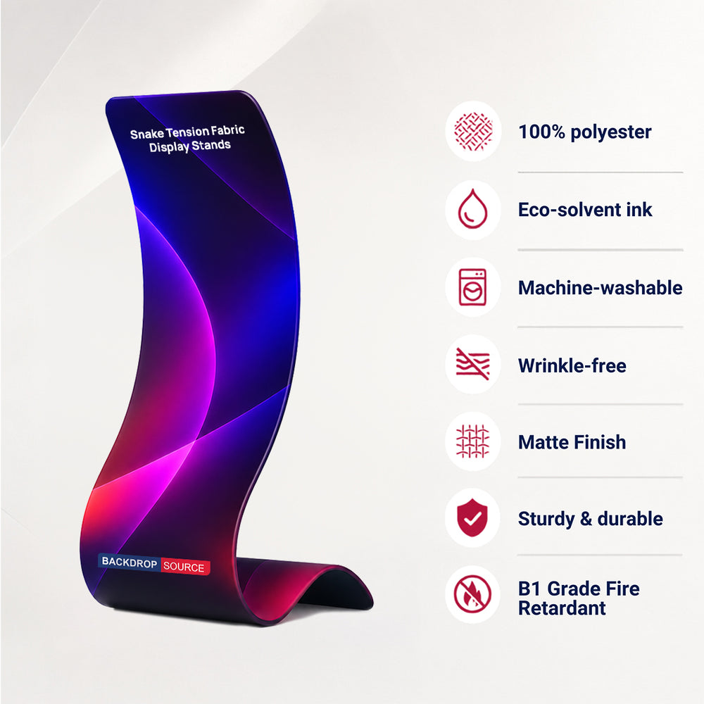 Snake Tension Fabric Display Stands