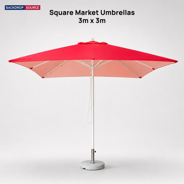 Square Market Umbrellas – 3m x 3m