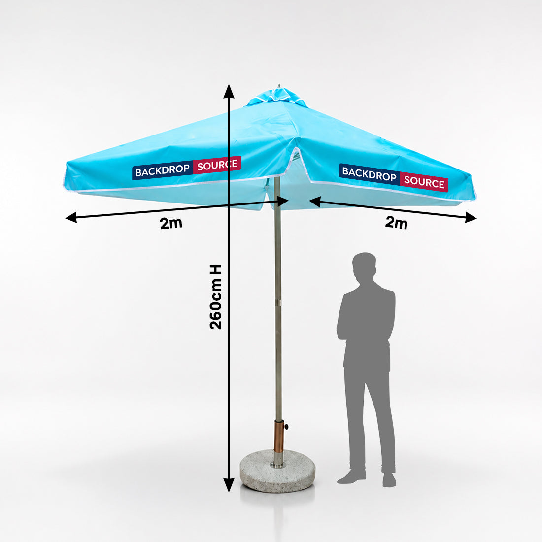 Square Patio Umbrella With Valances – 2m x 2m