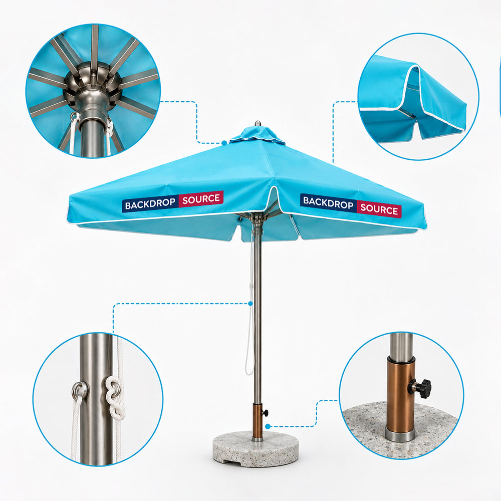 Square Patio Umbrella With Valances – 2m x 2m
