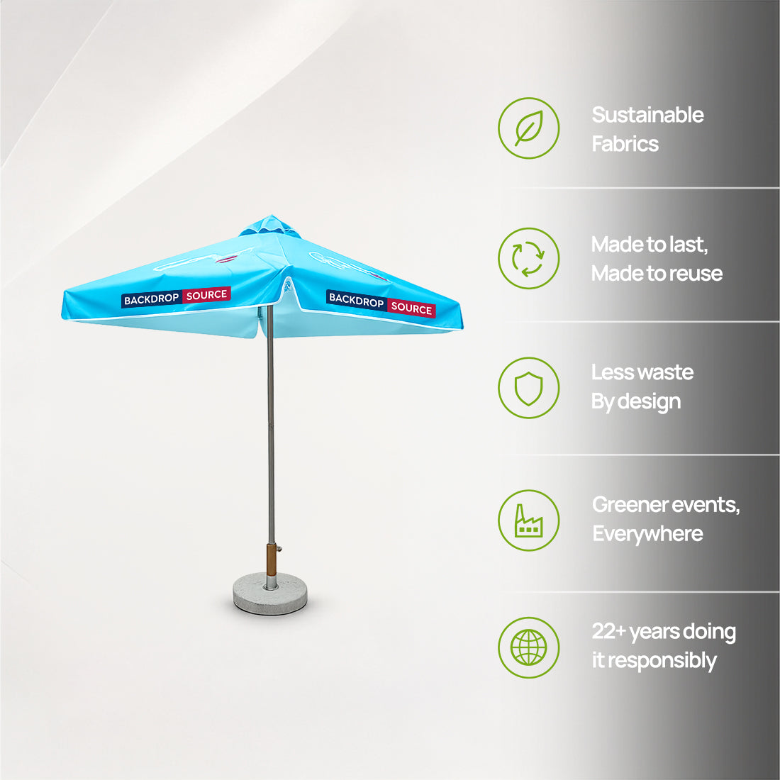 Square Patio Umbrella With Valances – 2m x 2m