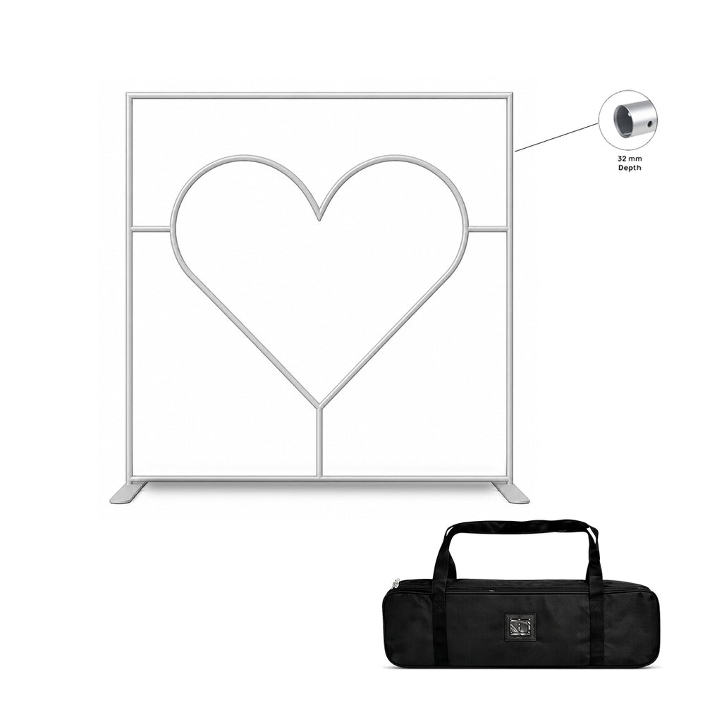 Straight Tension Fabric Media Wall – Heart Cutout