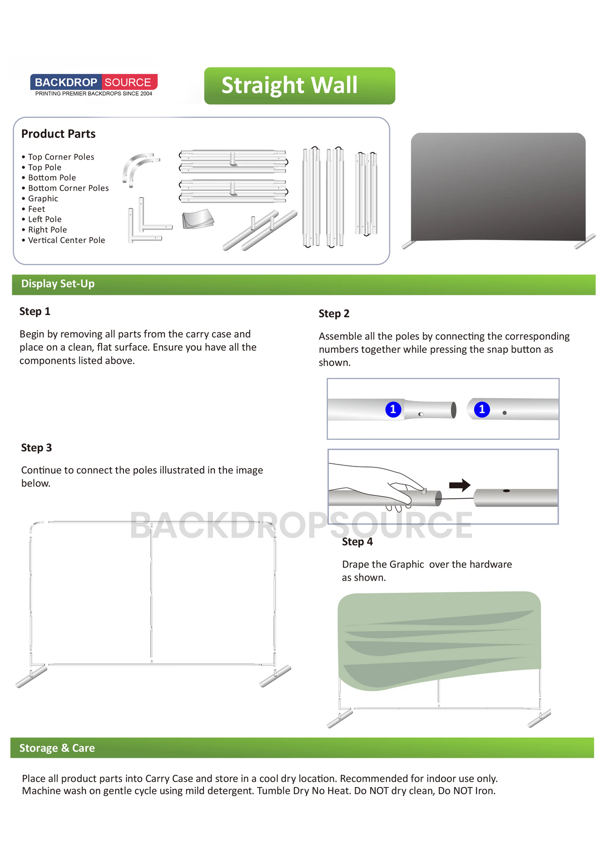Premium Straight Tension Fabric Backdrop Display