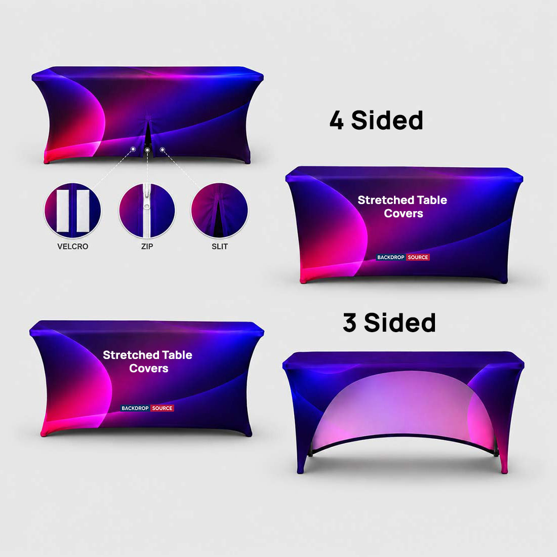 Custom Printed Stretch Table Covers for Exhibitions