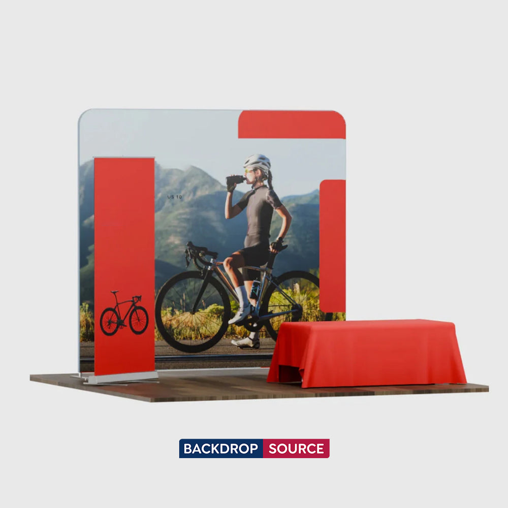 3x3m Starter Booth Kit with Backwall, Banner Stand & Table Cover