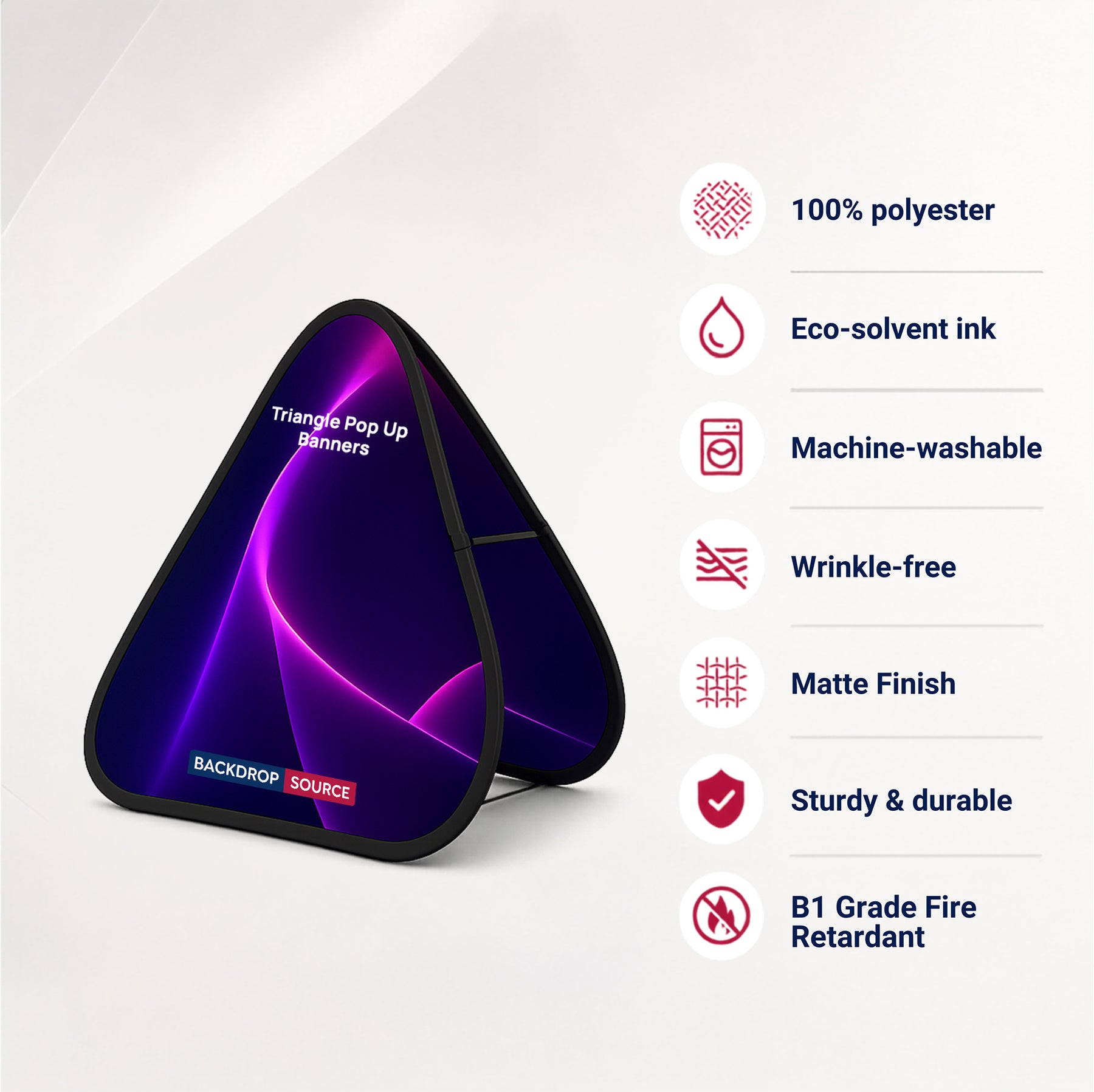 Triangle Fabric Pop Up Banners (Double Side Printed)