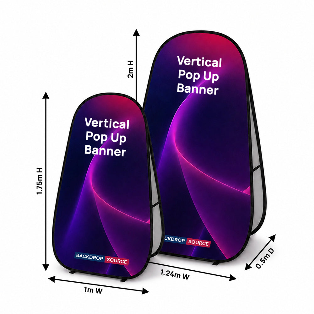 Vertical Fabric Pop Up Banners (Double Side Printed)