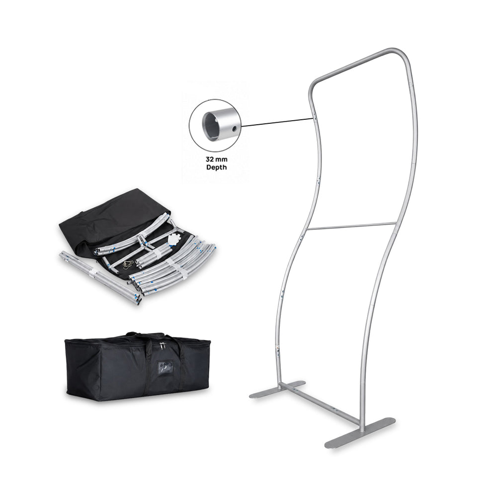 Vertical S-Shaped Fabric Banner Display