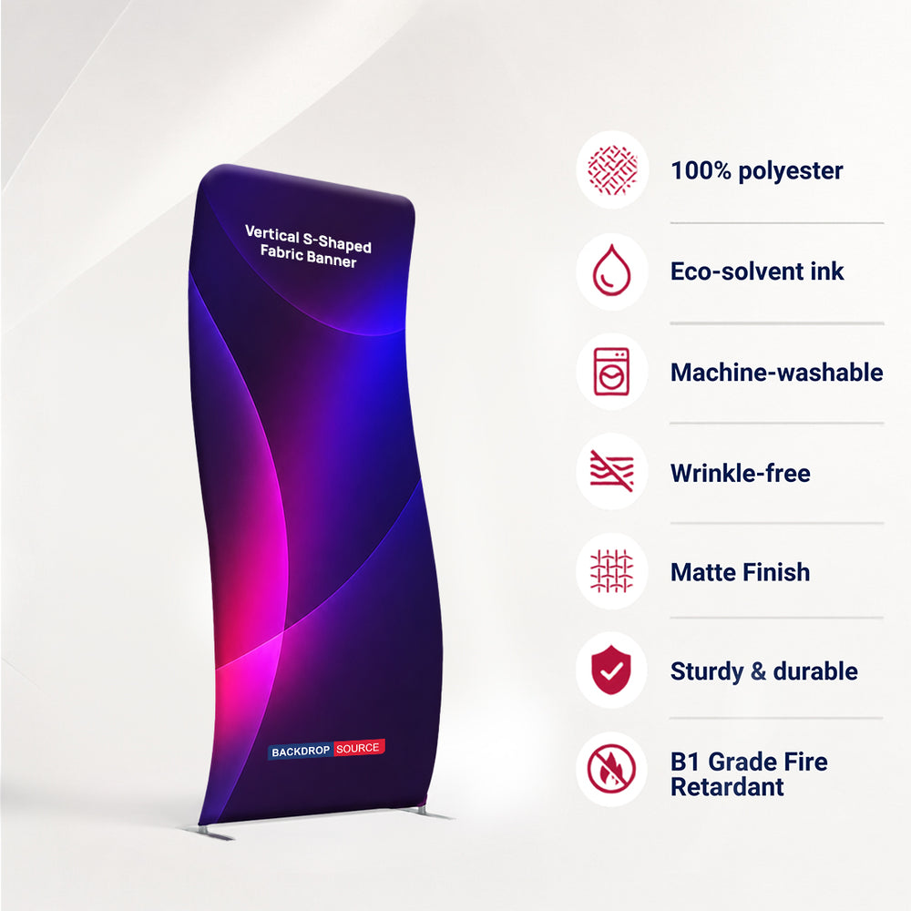 Vertical S-Shaped Fabric Banner Display