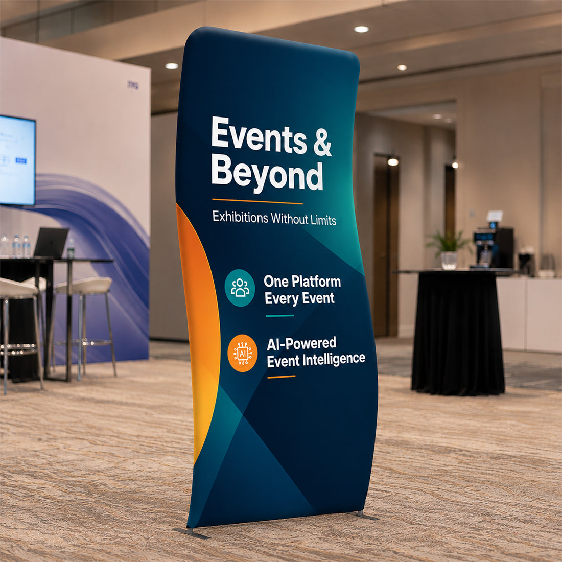 Vertical S-Shaped Fabric Banner Display