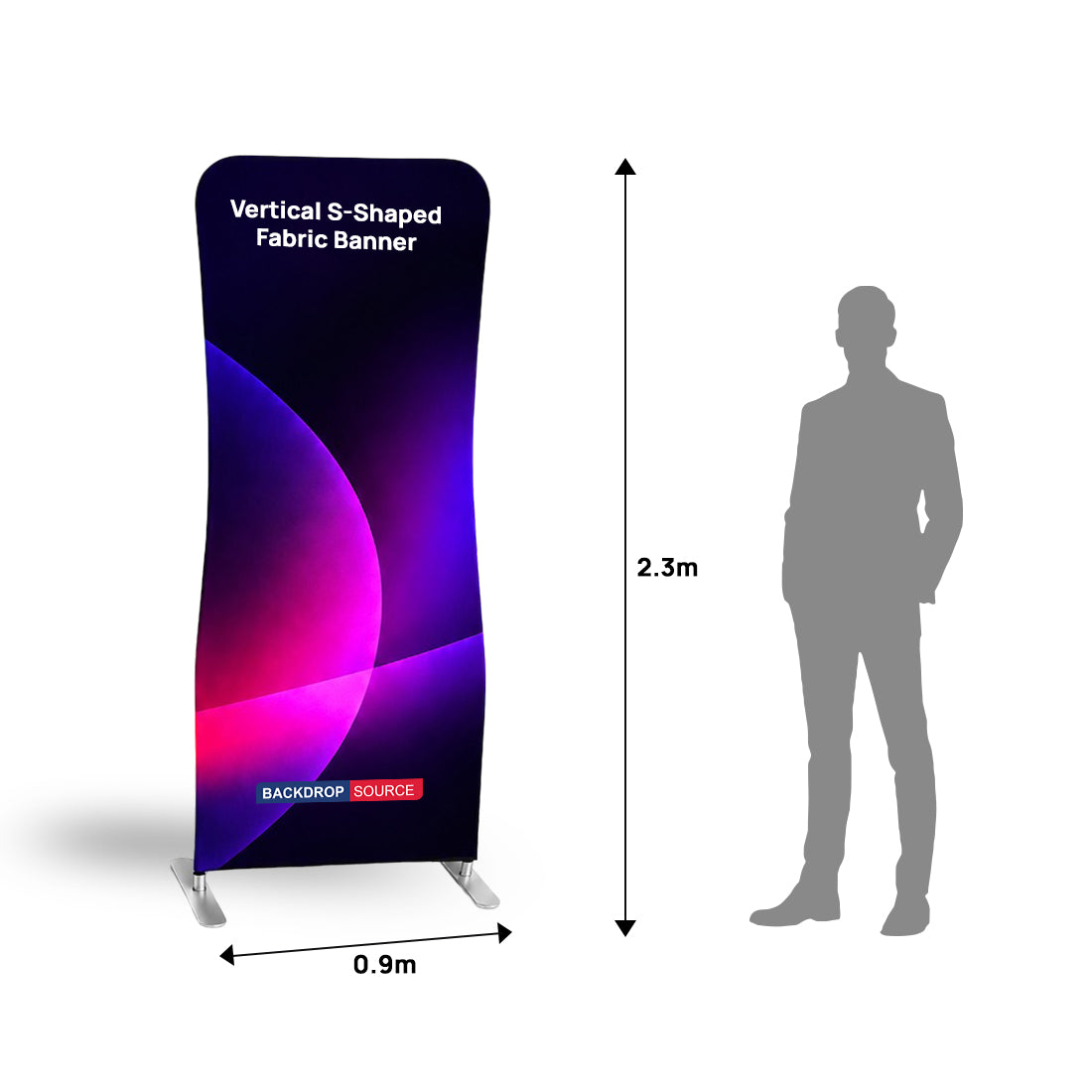 Vertical S-Shaped Fabric Banner Display