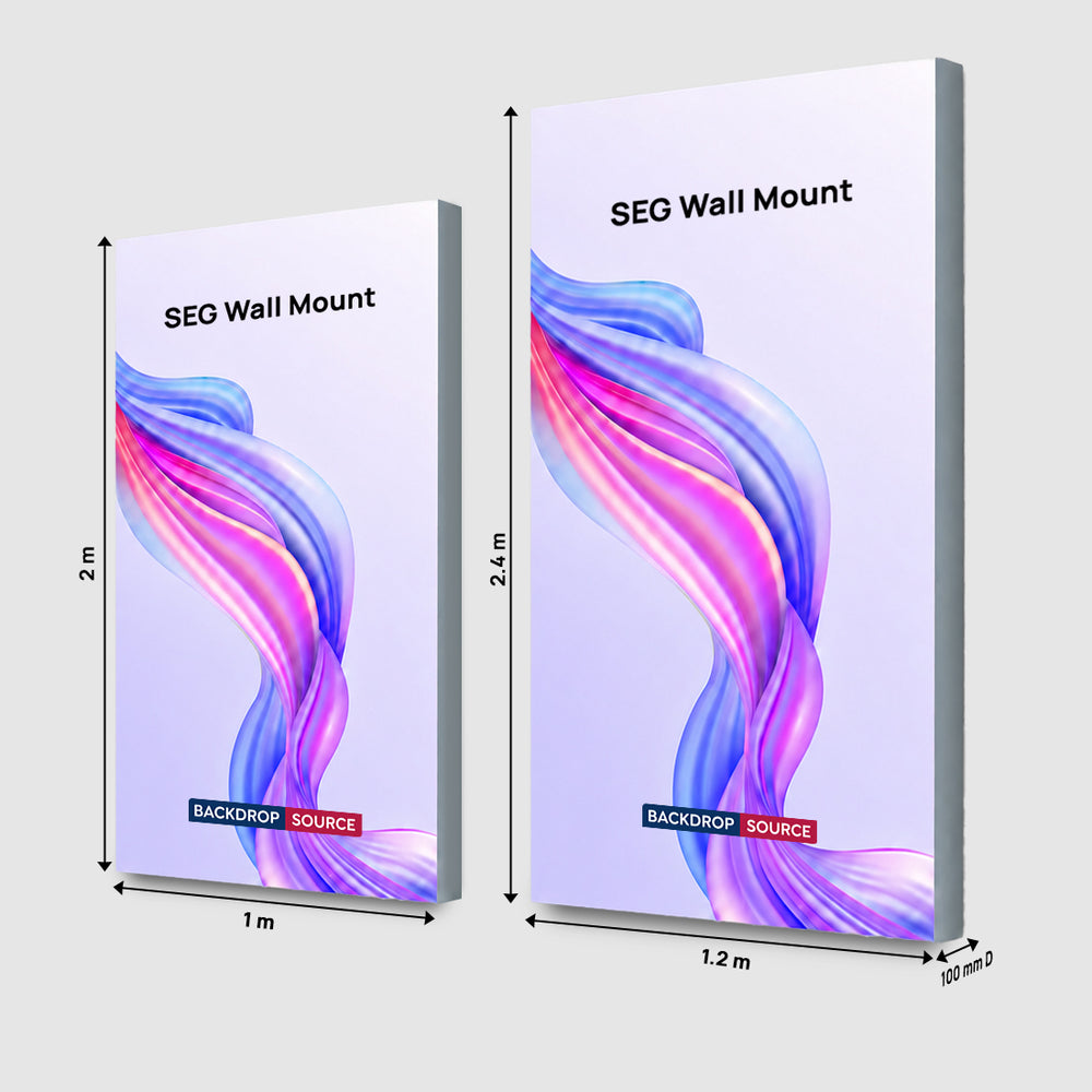 Wall-Mounted SEG Fabric display - 100mm Depth