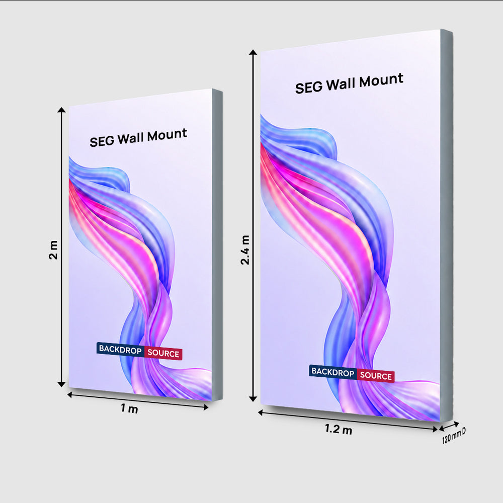 Wall-Mounted SEG Fabric display - 120mm Depth
