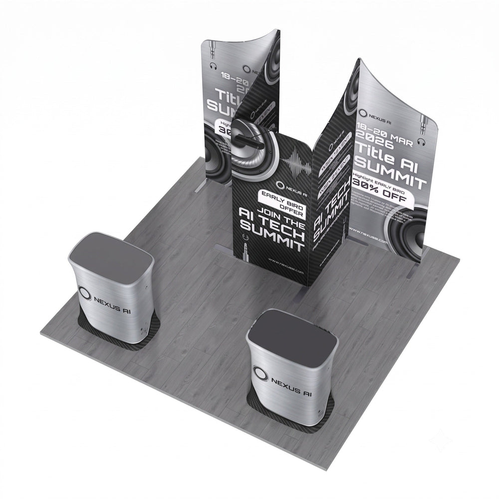 Magnetic Fabric Banner Stand & Pop-Up Booth Exhibition Kit - top view