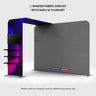 Portable L-Shaped Fabric Display with Shelf & TV Mount