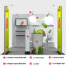 3x3m Booth Kit with Backwall, 2 Banners, TV Shelf & Oval Counter